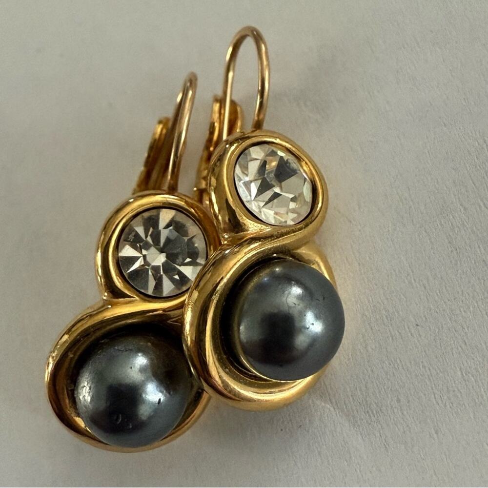 Joan River Gold Tone Drop Earrings View 2